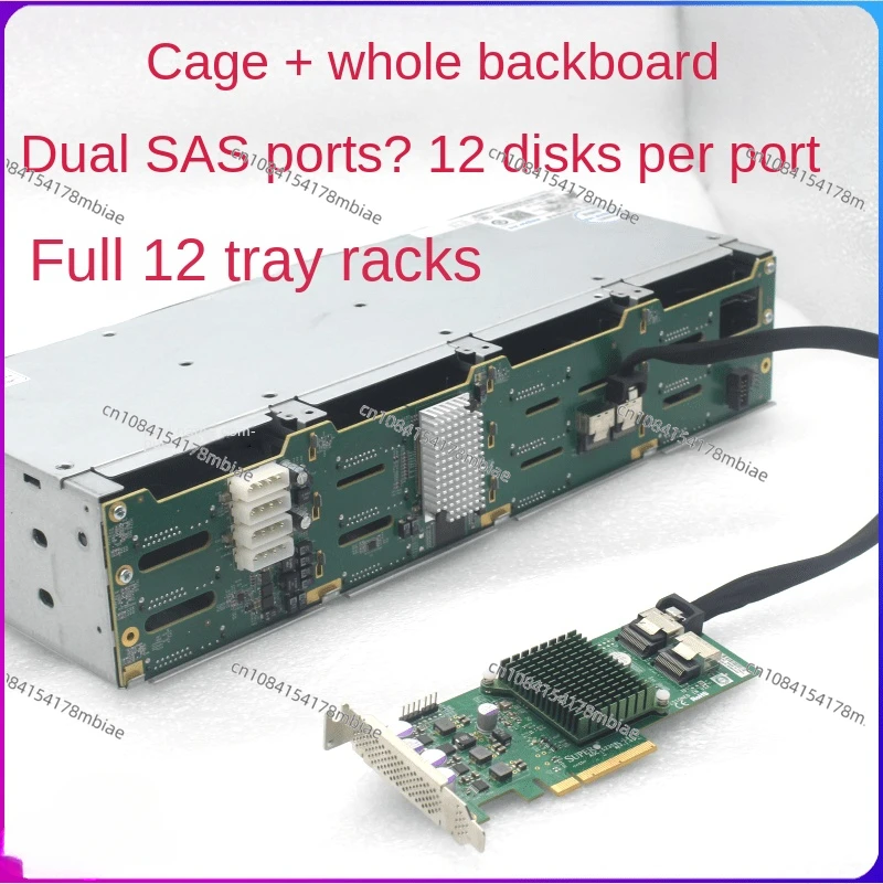 12 Bay 3.5-inch Hard Drive Cage Hot Swappable 8087 Interface D-type 4ping Power Supply SAS/SATA