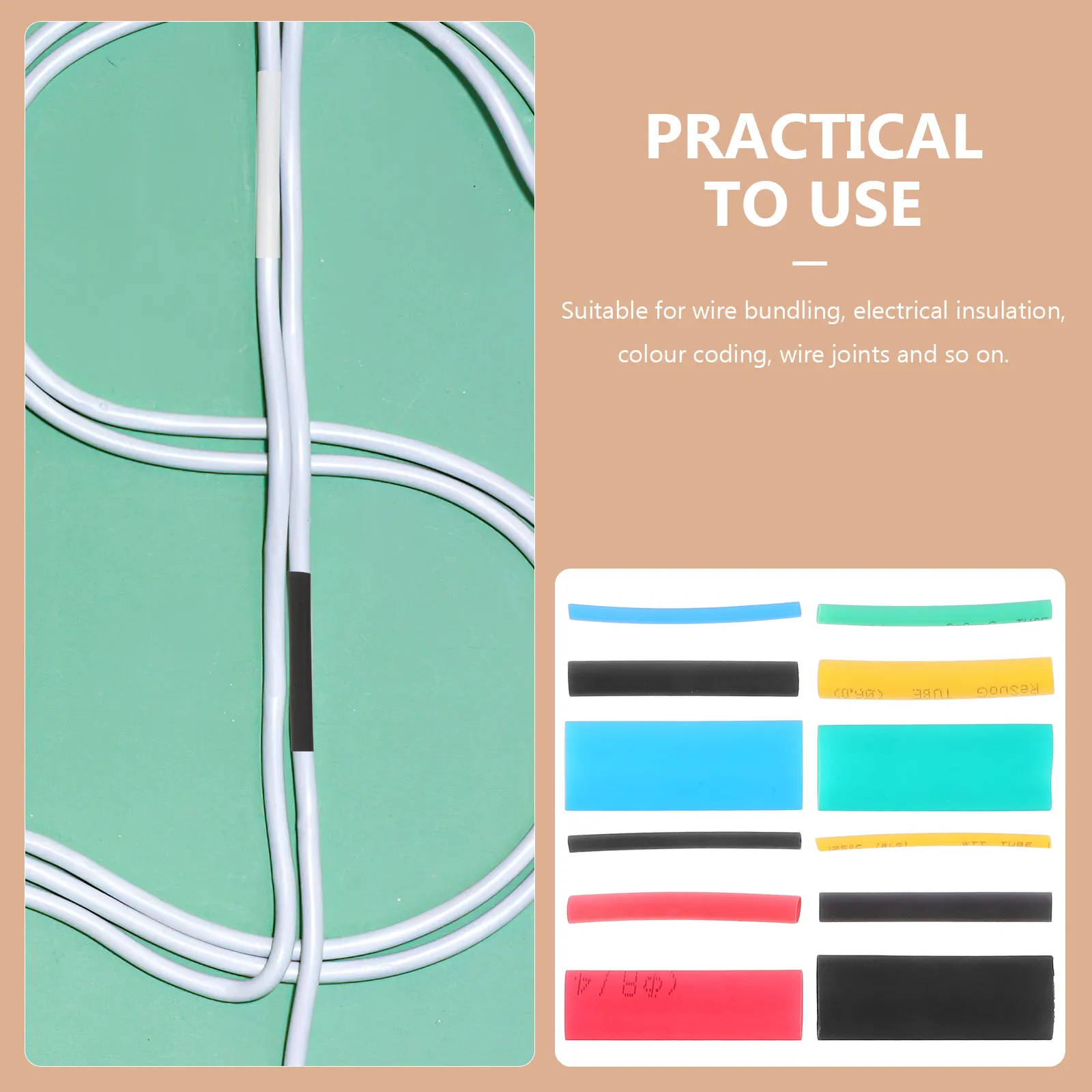 530Pcs Heat Shrink Tubing Assorted Sizes Wire Cable Sleeves Insulation Wrap Electrical Repair Kit Heat Shrink Tube