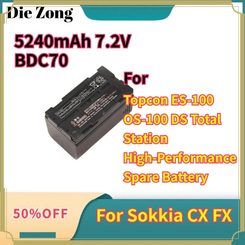 

New For Topcon ES-100 OS-100 DS Total Station High-Performance Spare Battery 5240mAh 7.2V BDC70 Lithium Battery For Sokkia CX FX