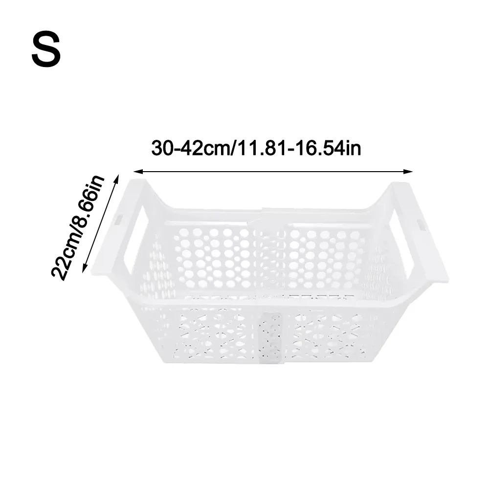 

Portable Double Doors Freezer Basket Odorless Duty Freezer Storage Rack Thickened ABS Refrigerator Storage Organizer