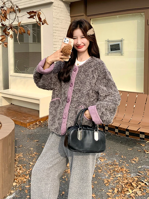 

Женская стеганая куртка из овечьей шерсти, утепленная, осенне-зимняя, новая, повседневная, прямого кроя, теплая верхняя одежда, женское пальто