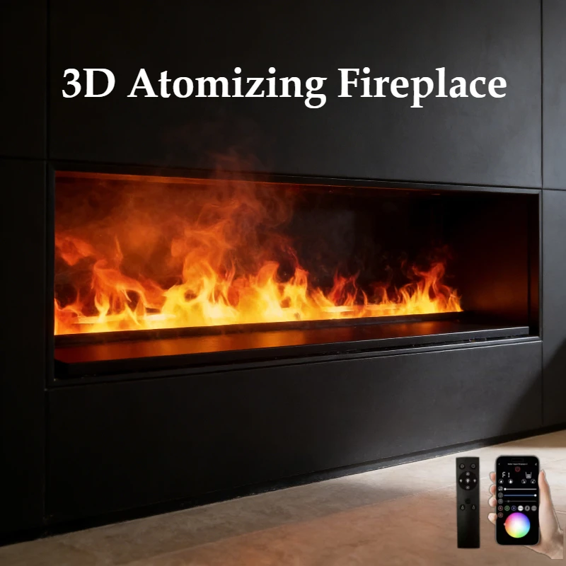 

Freestanding Water Vapor Fireplace with 3D Flame 9 Colors Remote Control Ultrasonic Mist Electric Fireplace Humidifier fireplace