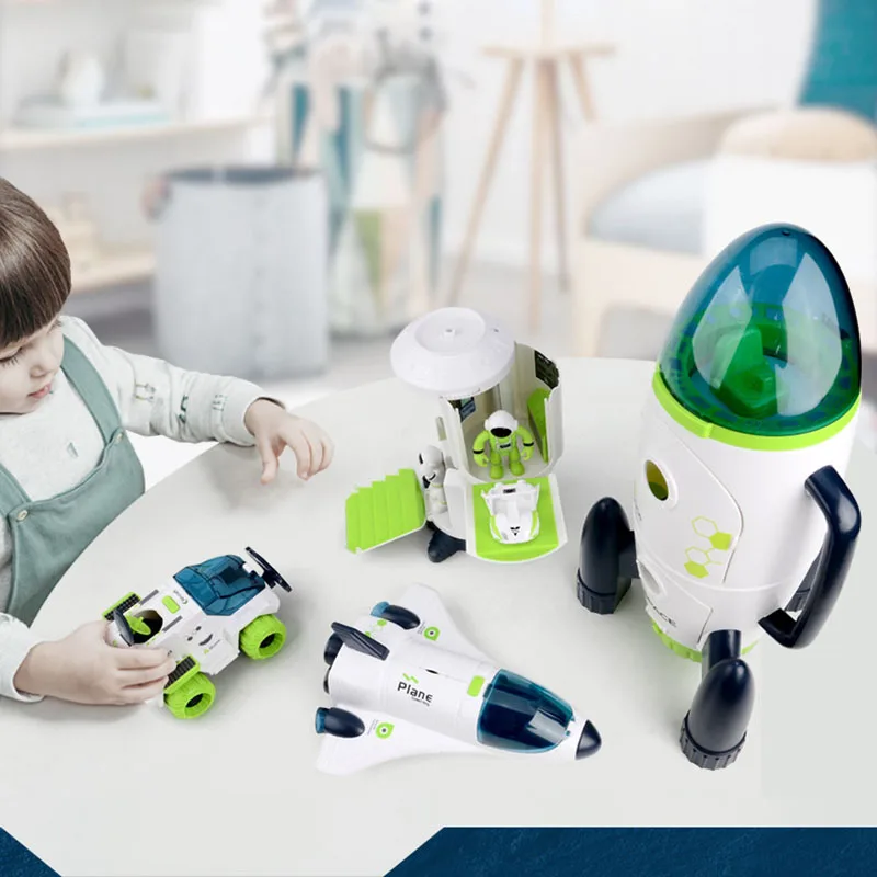 Space Rocket Toy Astronaut Spaceship Toy Kids Early Education Toy Birthday Gift For Boys Girls