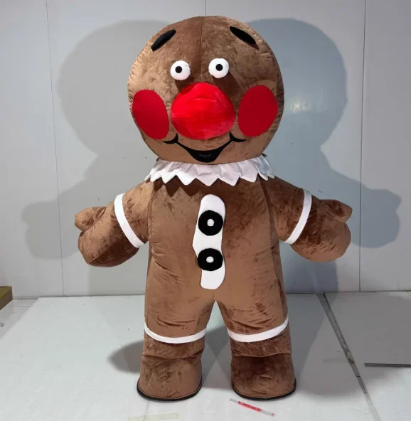 

New Inflatable Gingerbread Man Mascot Costume Party New Year Festival Fancy Dress Halloween Party Outfits No Battery