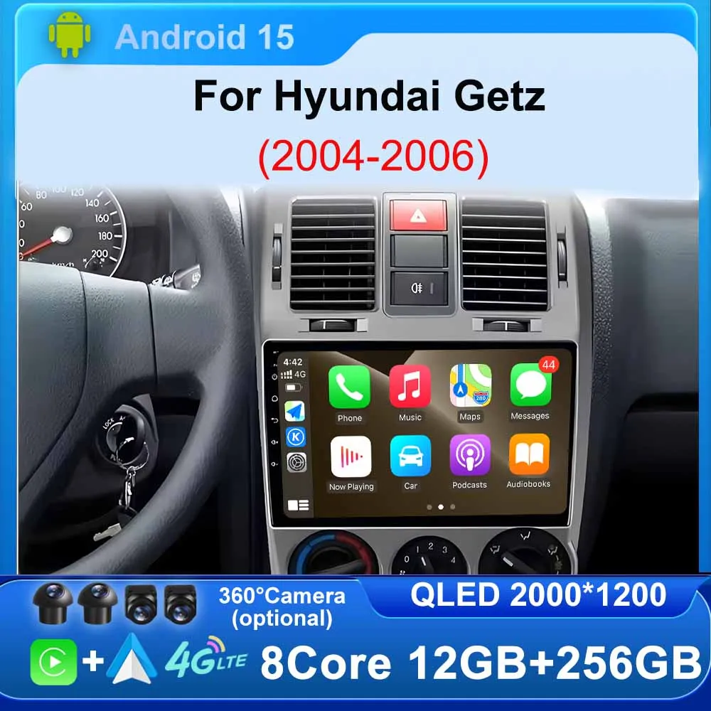 Android 15 Radio For Hyundai Getz 2004-2006 Car Intelligent Systems Carplay GPS Video 2din Stereo Multimedia Screen BT 4G Wifi