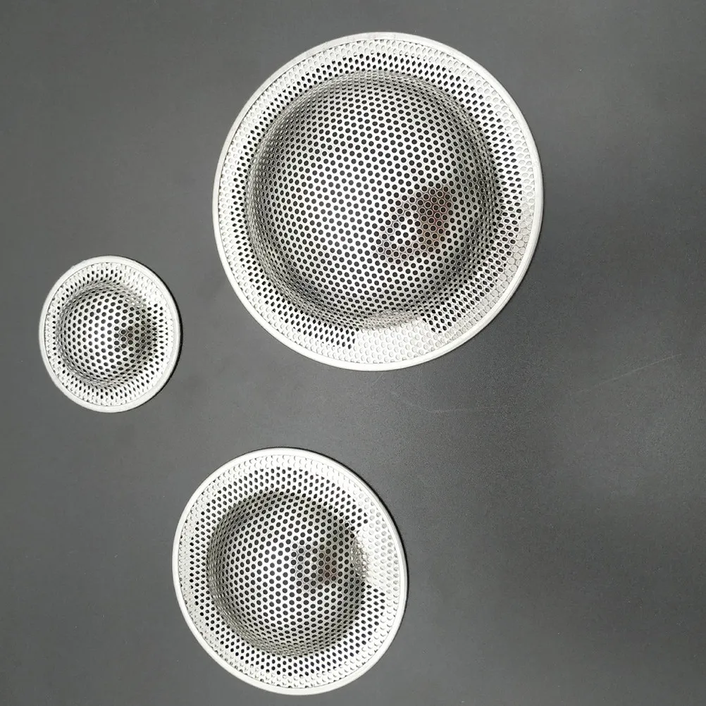 3Pcs Stainless Steel Sink Screens Hair Catcher Anti-Clogging Filter Kitchen Bathroom Shower Drain Colanders Anti-Clogging Filter