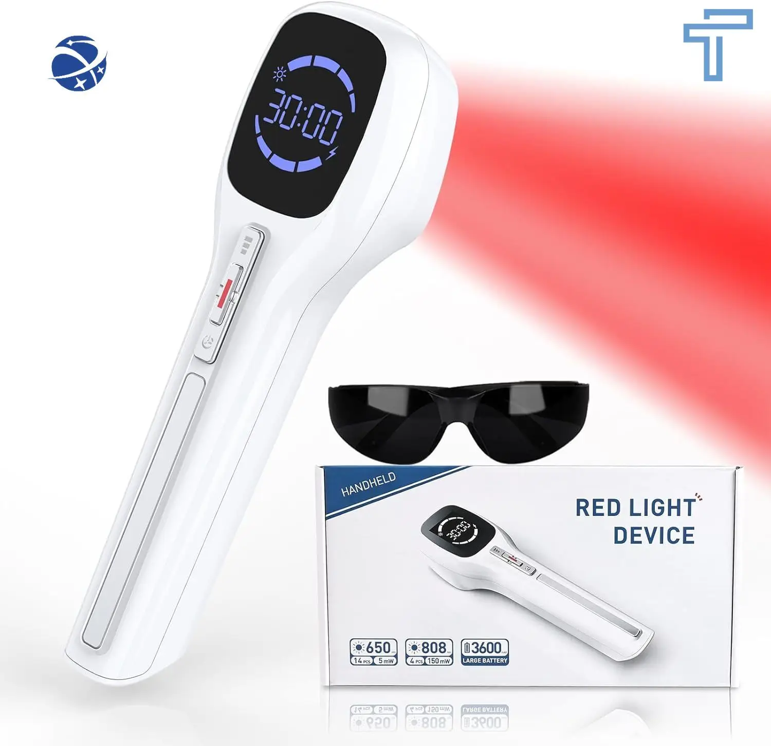 Laser Light Therapy Device with Pulse Setting, Perfect Combination of 808nm and 650nm, Effectively Trea Pain.