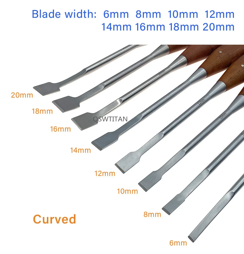 Bone Knife Bone Osteotomes 6mm-20mm Curved Autoclavable Veterinary Orthopedic Surgical Instruments