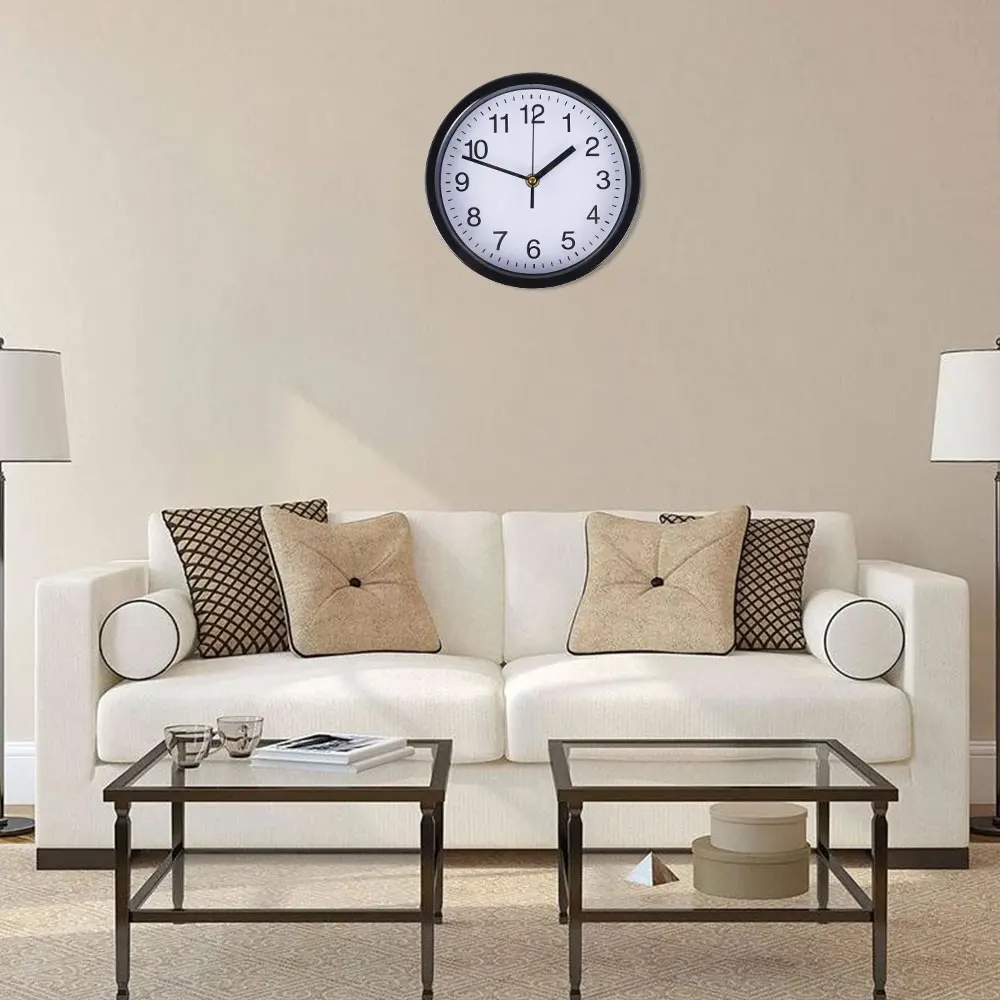 Silent Wall Clock Vintage Silent Round Wall Clock 8 Inch Battery Operated Wall Clock for Living Room Home Bedroom Kitchen