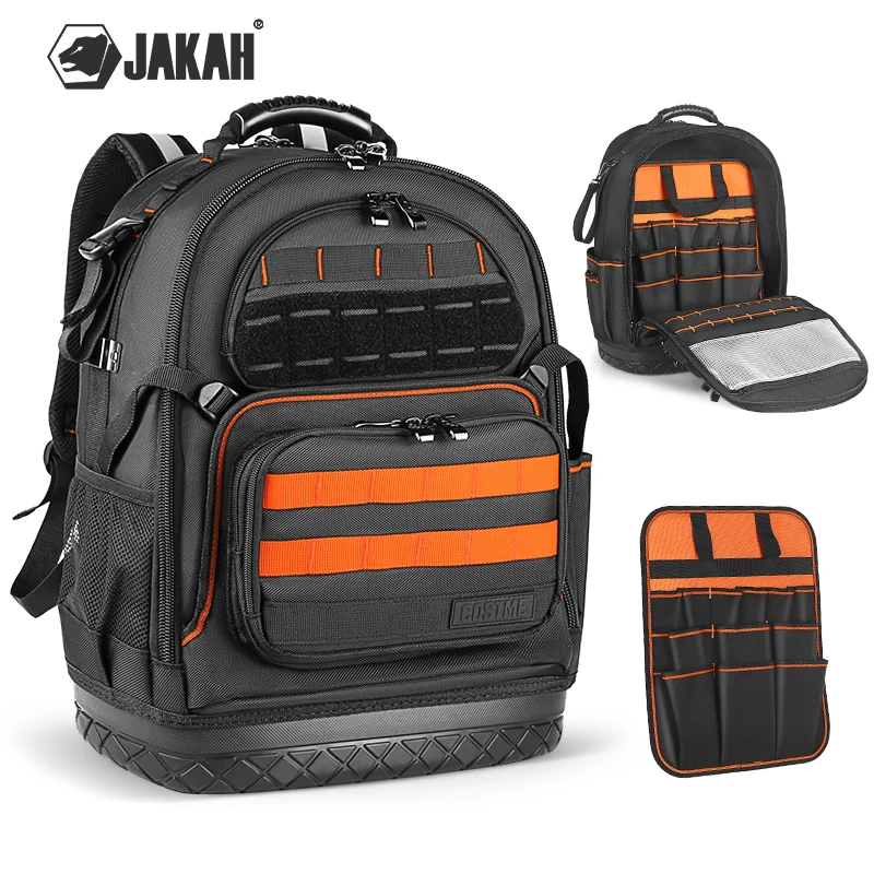 

Сумка для инструментов JAKAH, мужской наплечный рюкзак, многофункциональный кейс для обслуживания, органайзер для инструментов электрика, прочный, SOK-161