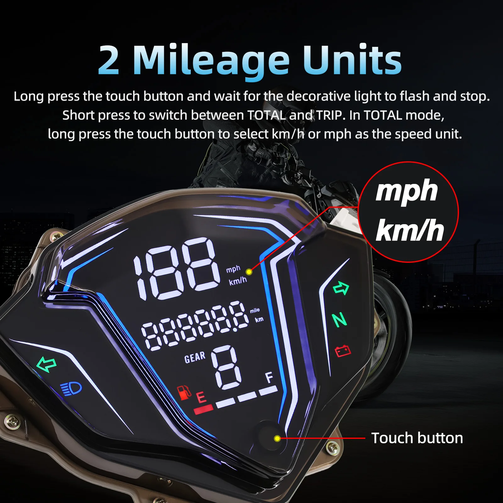 

Motorcycle RPM Digital Speedometer LED Speed Meter Fuel Gauge With Turn Signal Light For YAMAHA SRL115 FI for LAGENDA 115Z