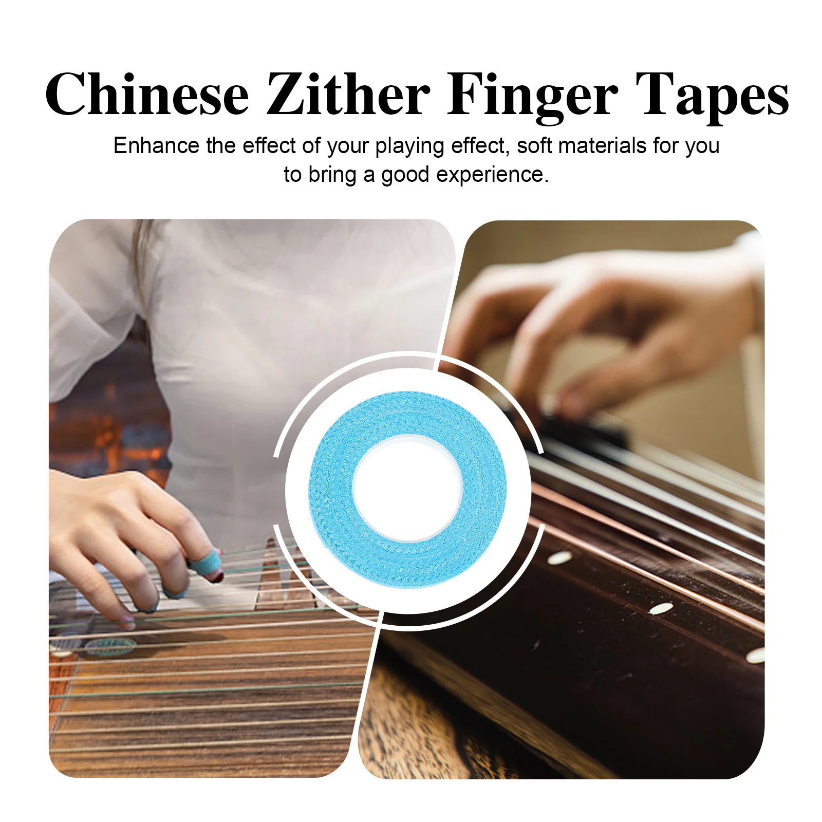 

10pcs 10 Rolls Cotton Guzheng Finger Self-Adhesive Tape Breathable Sweat-Absorbing Finger Protection For Professional Players