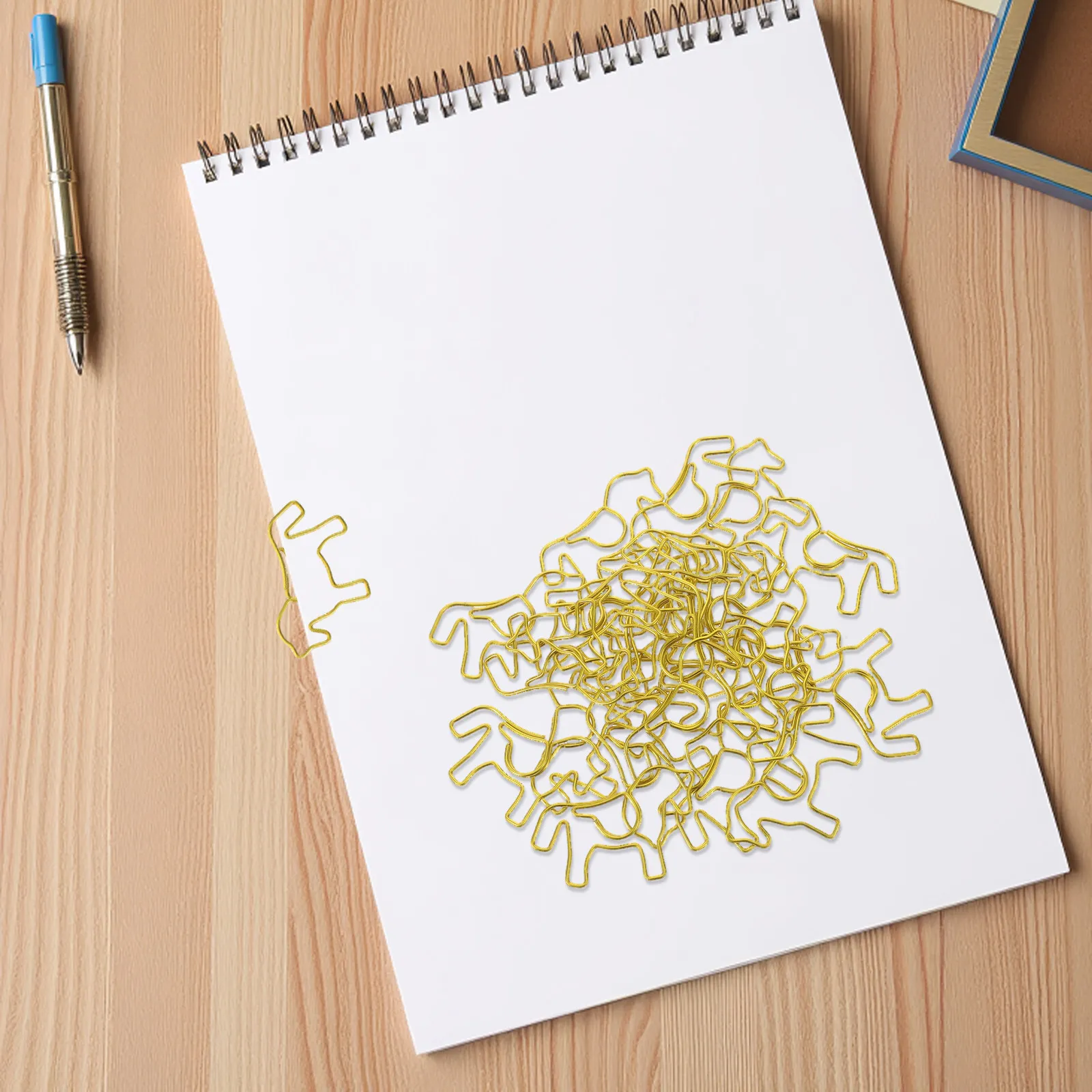 

30Pcs Small Horse Shape Paper Clips Shiny Gold Metal Cute Animal Shaped Paperclips for Journal Bookmark Christmas Party Favors
