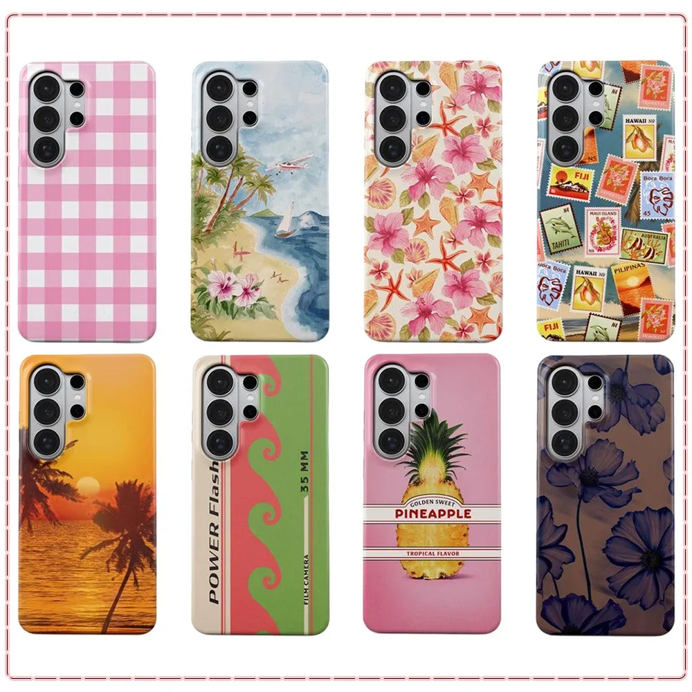 Sunset Beach Phone Case for Samsung Galaxy S20 S23 S24 S25 S26 FE Plus Ultra Edge 4G 5G Luxury Double-layer Cover