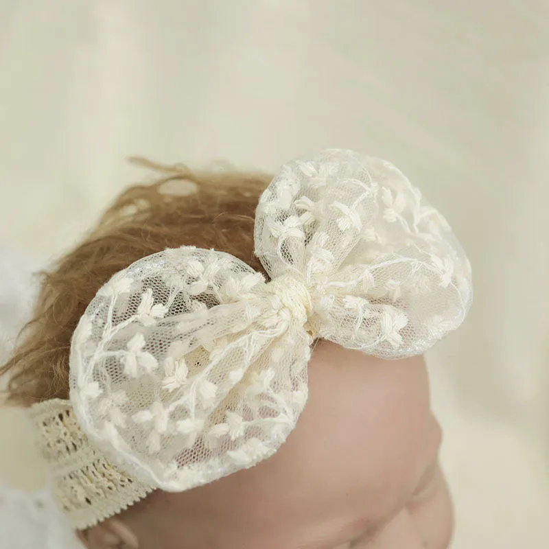 

Newborn Bow Headband Lace Hollow Bowknot Turban Cute Baby Girls Hairbow Headbands Toddlers Birthday Headwear Photoprop Hairband