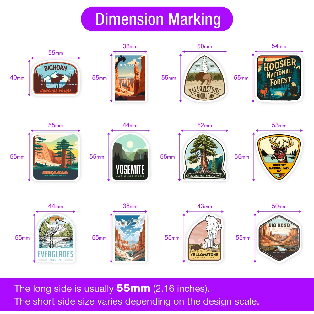 ملصقات شعار الغابة الوطنية المشي لمسافات طويلة في الهواء الطلق مغامرة لتقوم بها بنفسك دمى هدايا ملصق سجل القصاصات الهاتف زجاجات الأمتعة الزخرفية مقاوم للماء
