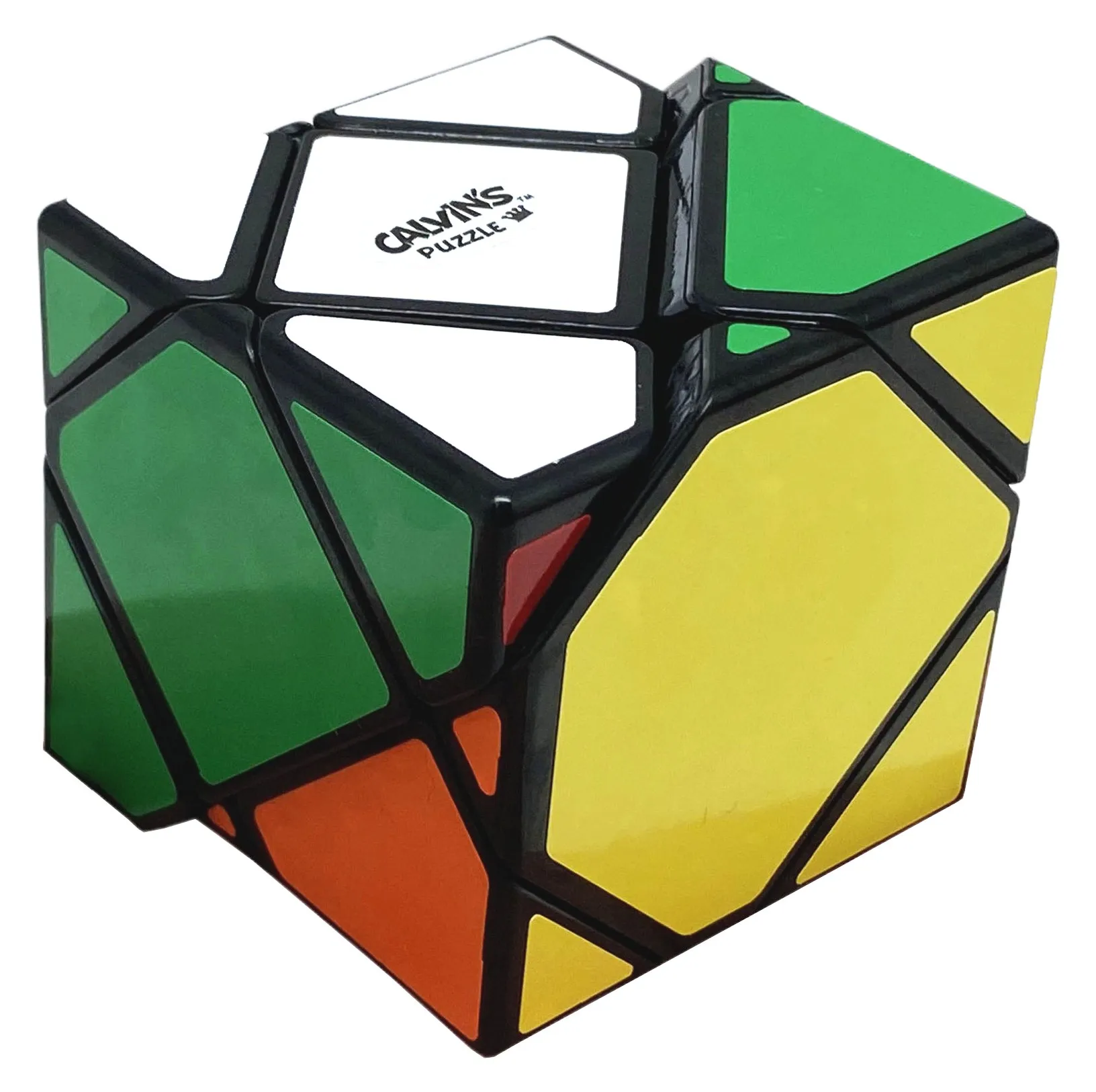 Kostka Calvin Mirror Skewb Czarna, 6 Kolorów Naklejek, Nietypowa Kształt, Puzzle Bez Naklejek, Zabawki Puzzle, Prezent dla Dzieci