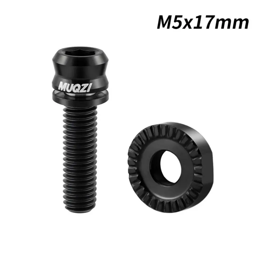Titanium Alloy Bicycle Front Wheel Fixing Screw Arc-shaped Half Moon Washer Bike Frame Fixing Screws Ultra-light M5*17mm