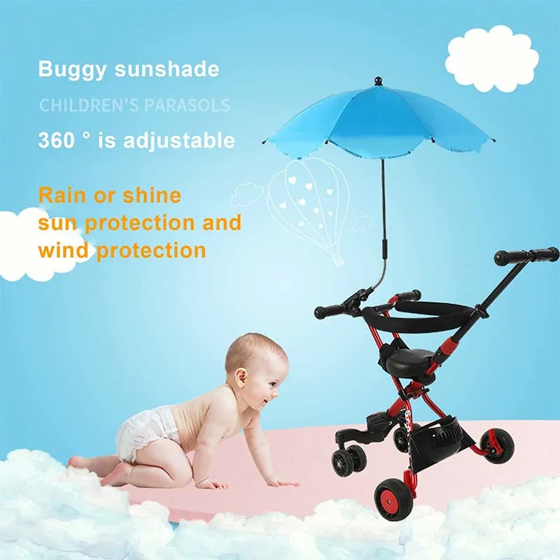 Chair Umbrella with Adjustable Universal Clamp for Beach Chair UV Protection Umbrella for Strollers Wheelchairs Patio Chairs