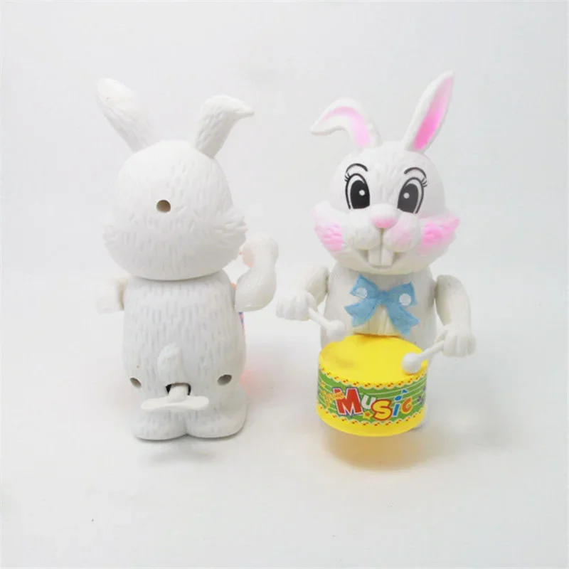 1pcs Funny Cartoon Rabbit Drumming Toy Wind-Up Clockwork Educational Toy Gift for Kid Gifts Children\'s Wind-up Toys