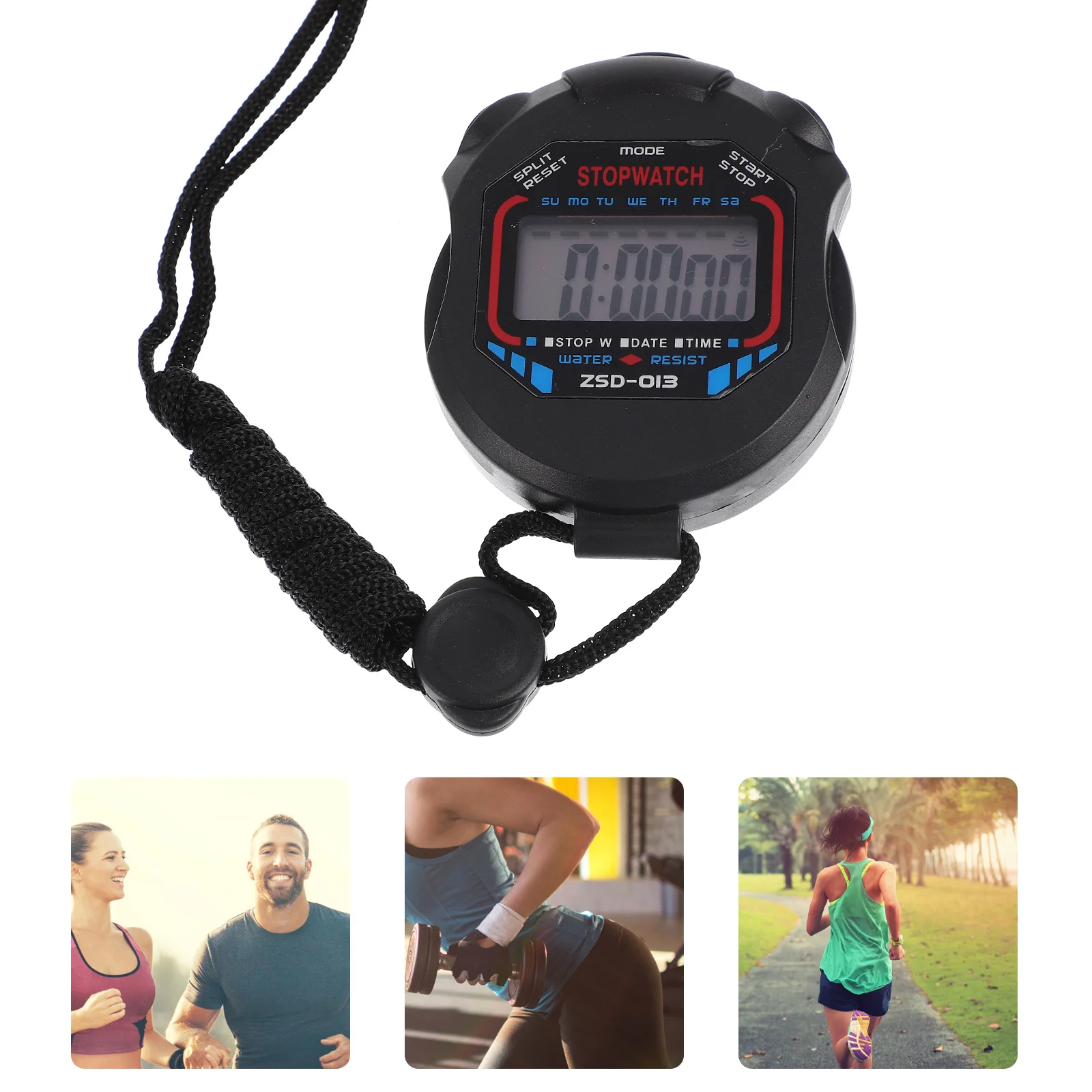 

Digital Stopwatch Timer for Kids Fitness Referees 12 24 Hours Month Date Weekday Portable Watches Chronograph