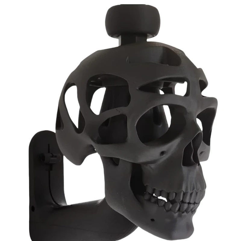 Helmets Holder Wall Mount Helmets Rack 3D Skull Helmets Stand Skull Hanger for Helmets Halloween Wall Decoration