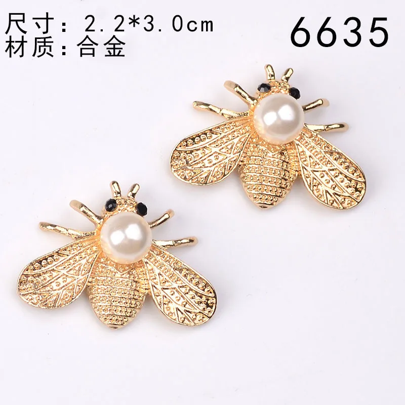 Antique walking Hanfu new alloy accessories bee pearl flower plate DIY accessories spot wholesale, factory direct sales