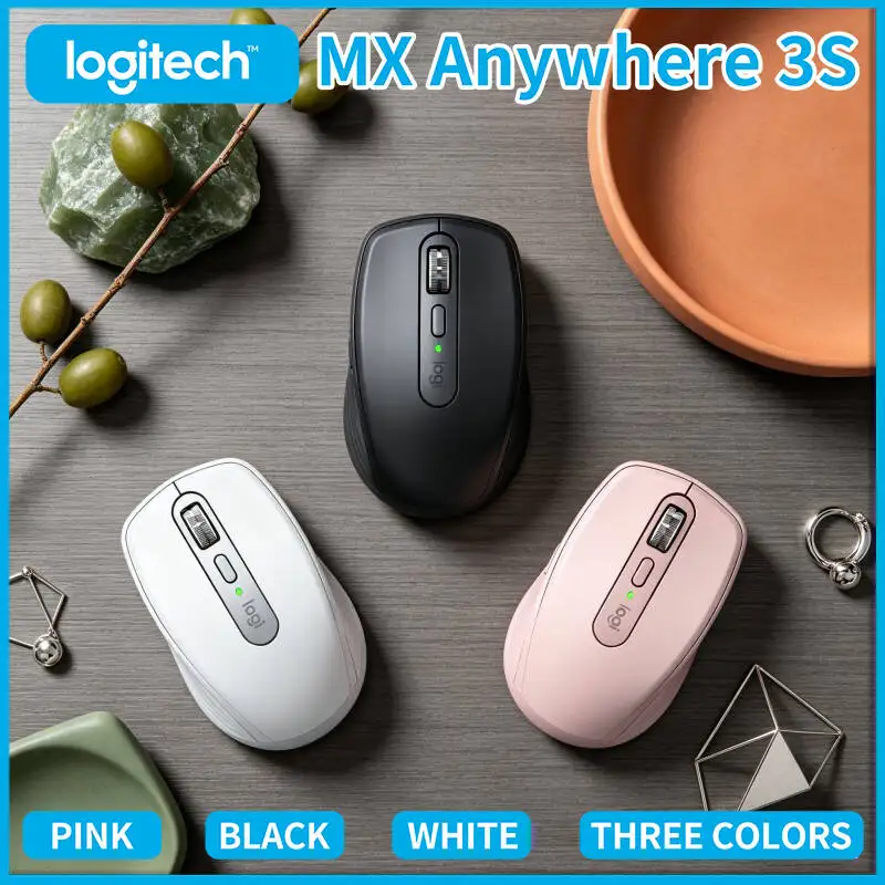Logitech MX Anywhere 3S Portable Mouse - 8000 DPI Darkfield, MagSpeed Scroll, Silent Buttons, Office-Friendly Build