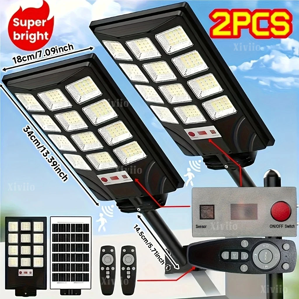 

192LED Outdoor Solar Lights Motion Sensor Sunlight Solar Lantern IP67 Waterproof For Garden Patio Garage Yard Street Lighting