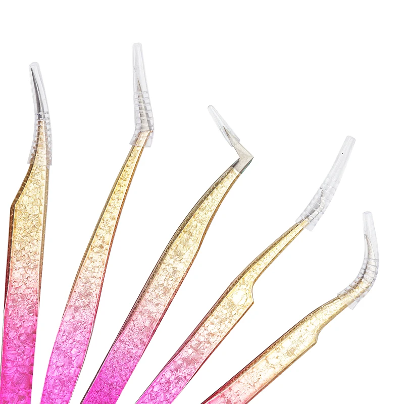 1 Pc Eyelash Tweezers Ice Flower Anti-static 3D Accurate Eyebrow Grafting False Lashes Extension Supplies Makeup Tweezer Tools