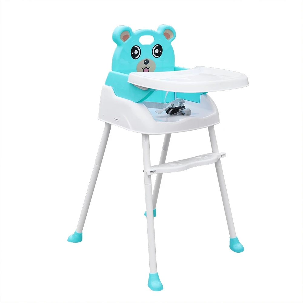 CNCEST Baby Dining Chair High Chair Adjustable High Chair Toddler Non Slip Feeding Seat with Tray Safety Belt 6 Months-1.5 Year