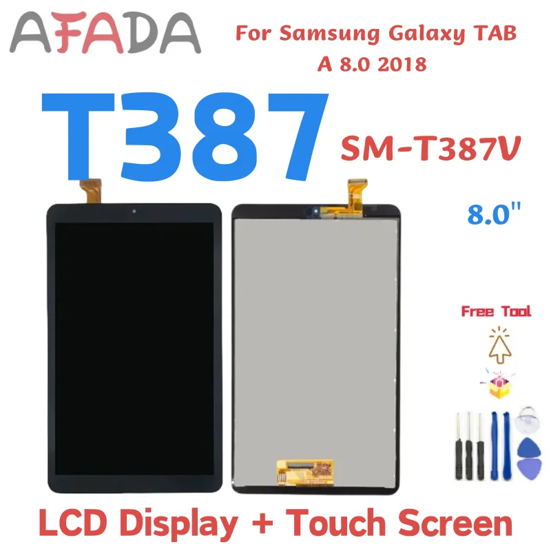 8.0 "para samsung galaxy tab a 8.0 2018 t387 display lcd digitador da tela de toque para samsung SM-T387V SM-T387A peça substituição