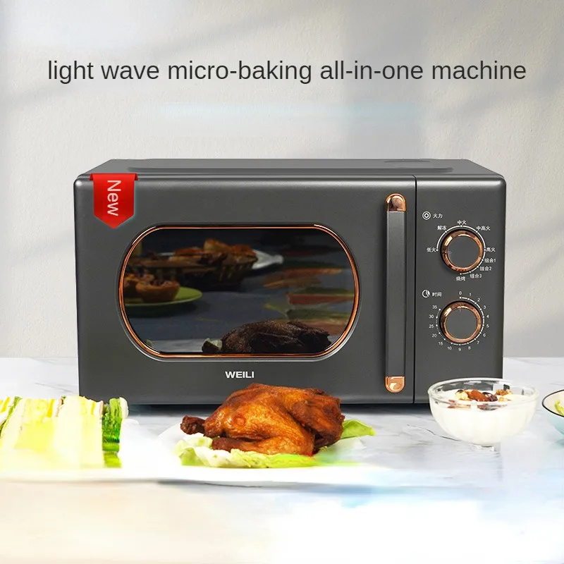 New Retro Microwave Oven 220V Small 20L Light Wave Heating Household Turntable Heating Микроволновая Печь Hornos Microondas 오븐