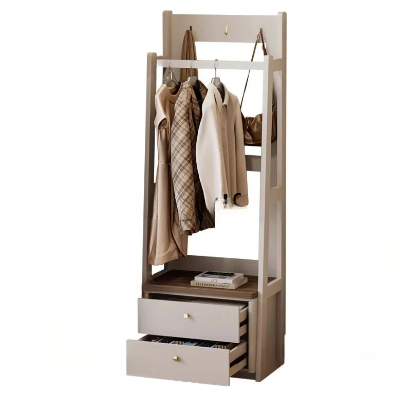 

Italian bedside table, coat rack, integrated bedroom with drawers, minimalist floor-to-ceiling hanger