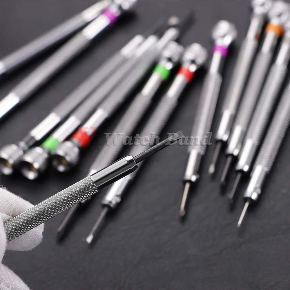 

13Pcs Professional Screwdriver Set 0.6mm-2.0mm Stainless Steel Watch Movement Tools Watch Repair Tools Flat Head Screwdriver Kit