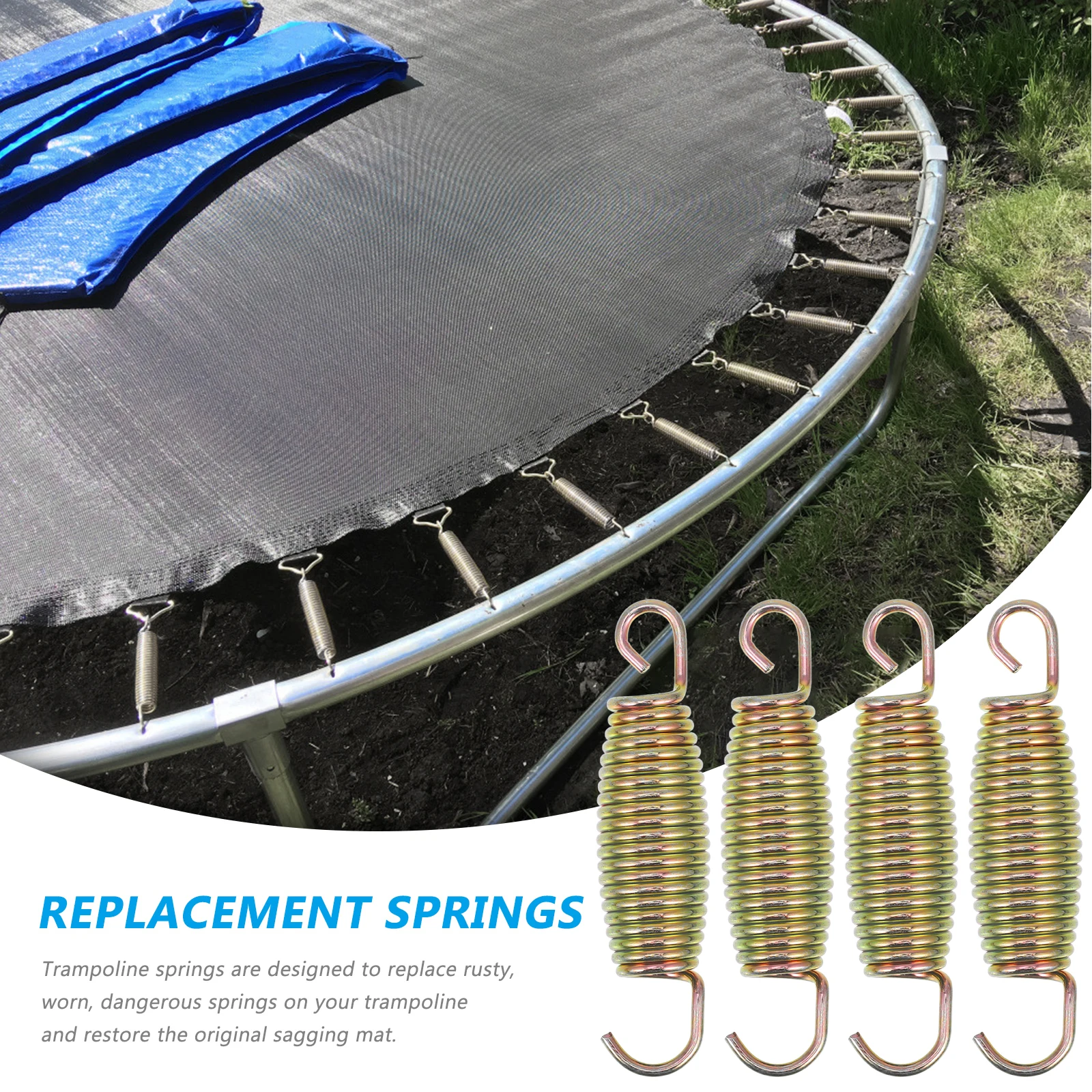 

Galvanized Steel Trampoline Spring Replacement Waist Drum Strong Durable Rust Resistant Long Lasting Portable Multi Use for Toys