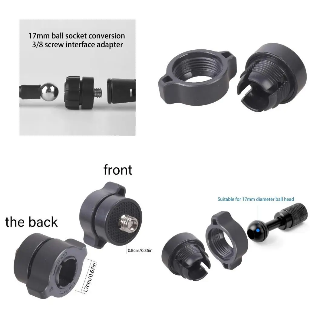 

31BA 3/8 Screw to 17mm BallHead Interfaces Joint Adapter for Camera Car Holders