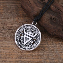 LIKGREAT Vintage Silver Color Veles Symbol Pendant Necklace for Men Volos Weles Slavic Wealth Talisman Religion Male Jewelry