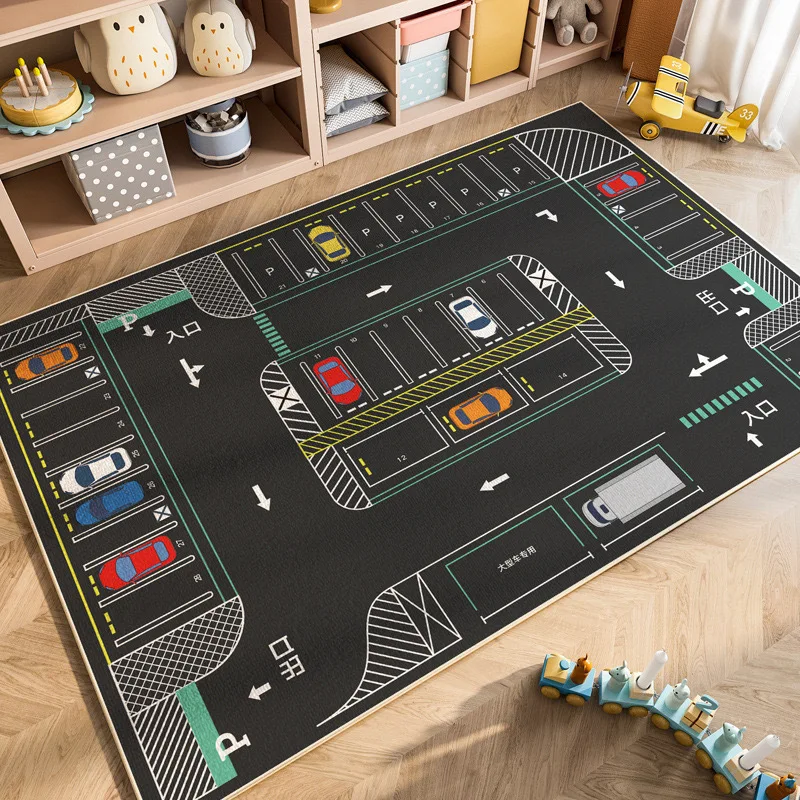 Cartoon Car Traffic Children's Carpet Playroom Baby Crawl Mat Home Decor Living Room Bedroom Floor Mat  Living Room Decoration