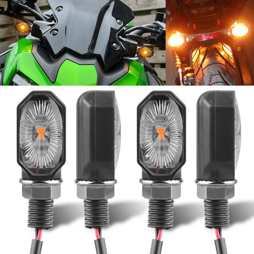 مصغرة LED للدراجات النارية بدوره إشارات ضوء دراجة نارية مصابيح العنبر الوامض مؤشرات LED ضوء لكاواساكي هوندا السوبر مشرق