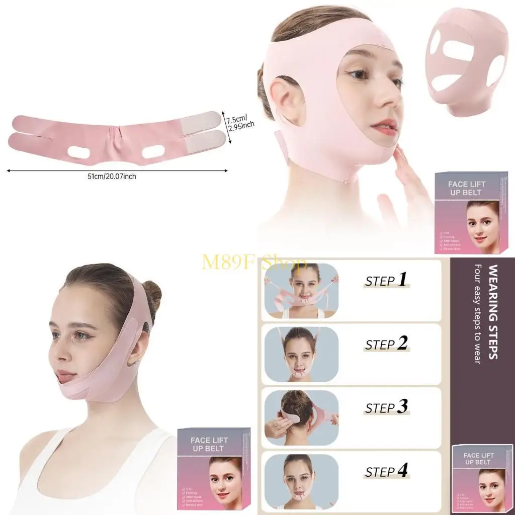 M89F夜間使用のための快適なジョーストラップ肌の締め付け用スリミングvラインリフティングマスクのための顔の輪郭Vラインマスク