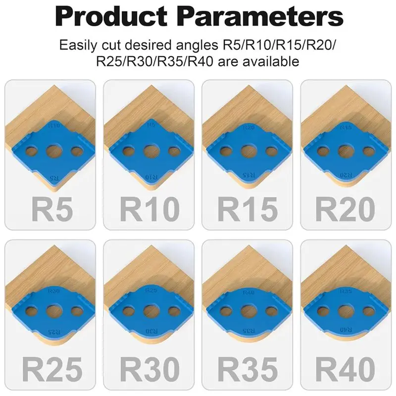 AC88-Radius Jig Router Templates 4 Pcs, Corner Radius Routing Templates, High Hardness ABS+CNC Routing Rounded Corners Router Du