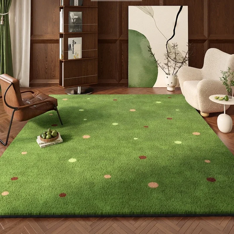 

Medieval style carpet living room American retro high-end sofa coffee table blanket green dot floor mat bedroom bedside blanket