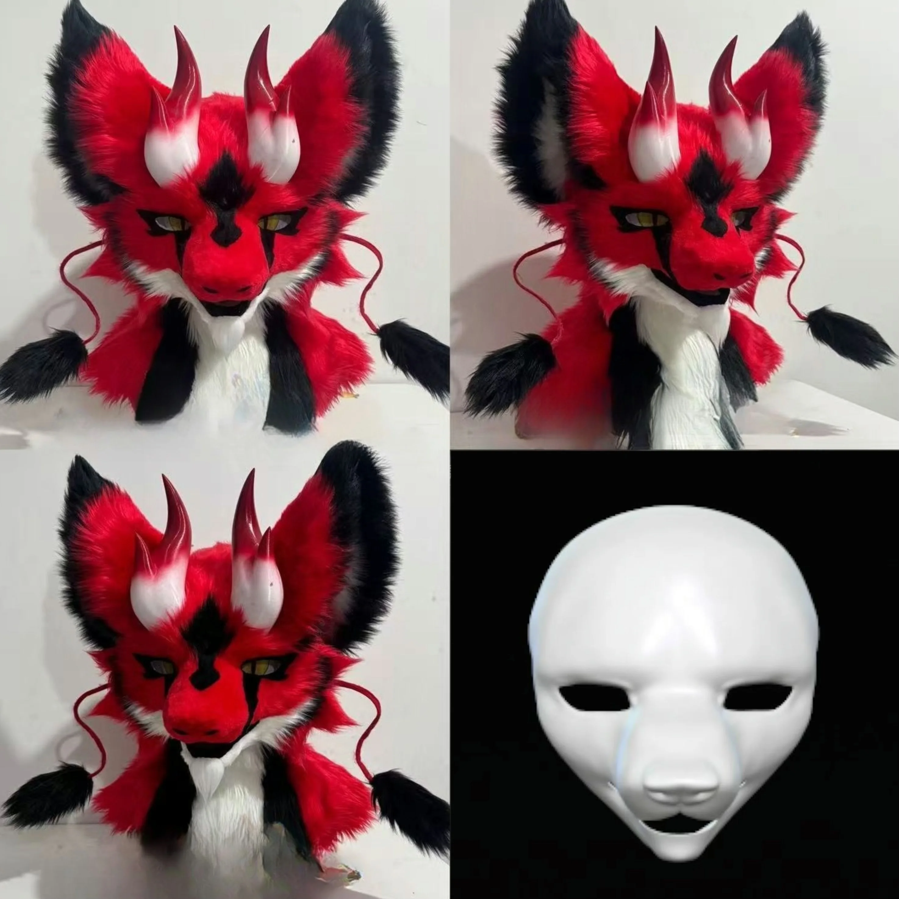 Fursuit American Style Medium Long Snouted Dogtooth Wolf Animal Suit Skull PETG Material DIY Anime Accessories Cosplay Props