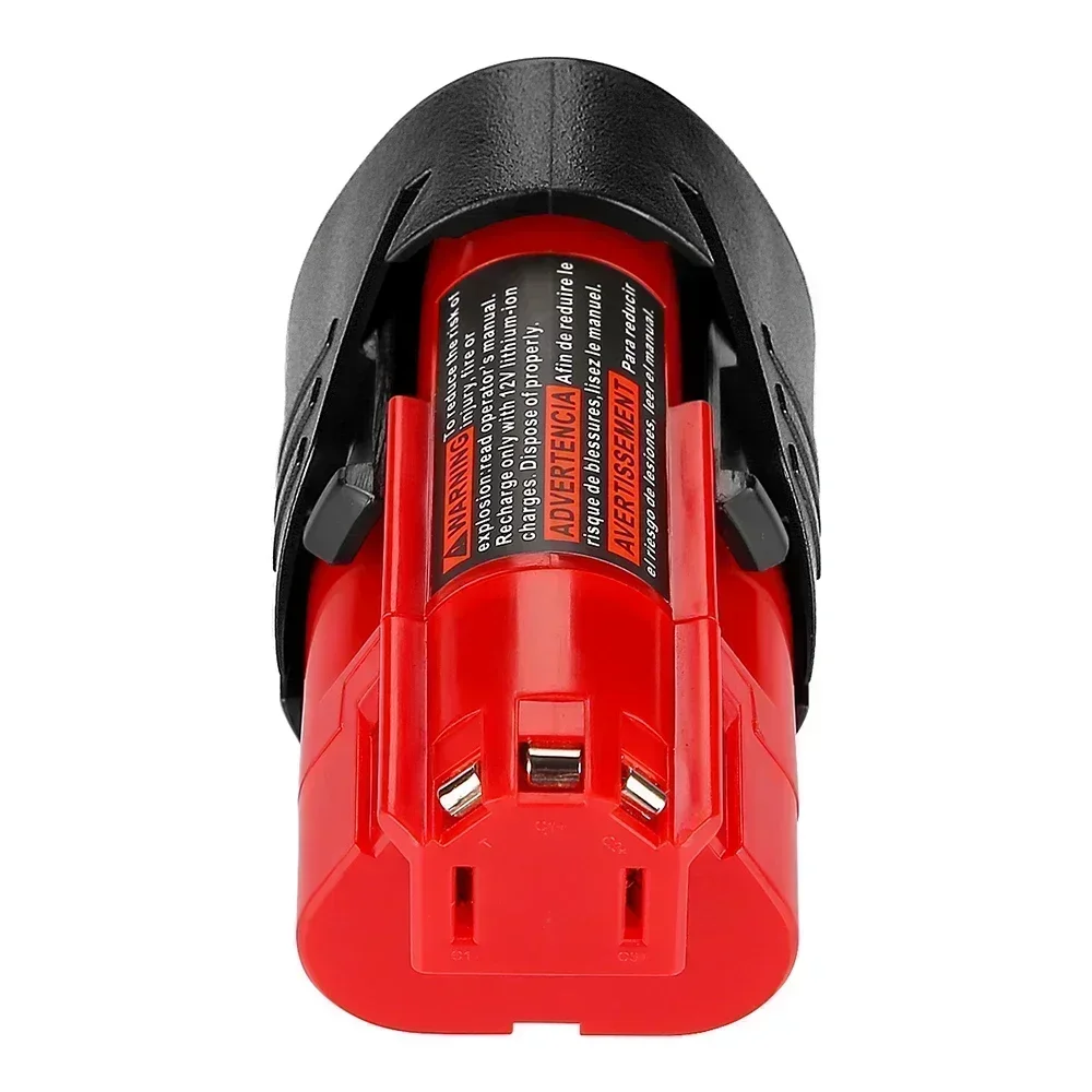 12V 3Ah/6Ah Rechargeable Battery For Milwaukee M12 XC Cordless Tools Fits 48-11-2402/2411/2401 & MIL-12A-LI Li-ion Replacement