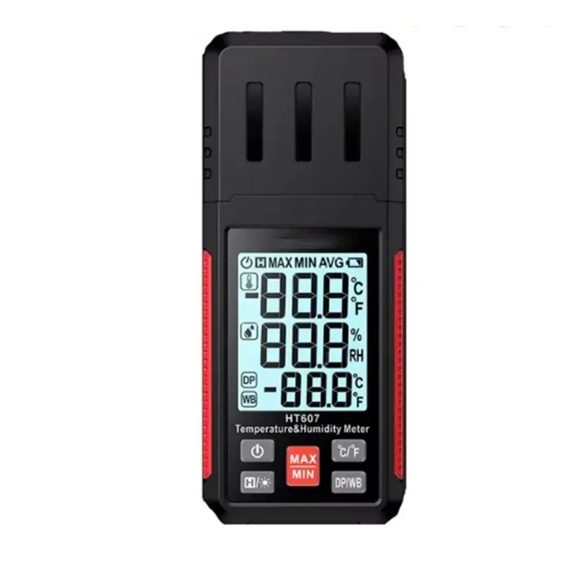 B62B-HT607 Digital Temperature Humidity Meter High Precision Dew Point Detection Hygrometer With Ambient Measurement Functionali