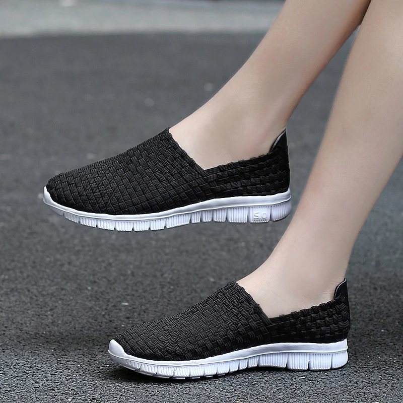 2021 New Spring Summer Casual Shoes for Woman Flat Soft Bottom Sneakers Breathable Mesh Shoes Woman Braided Shoes Zapatos Mujer