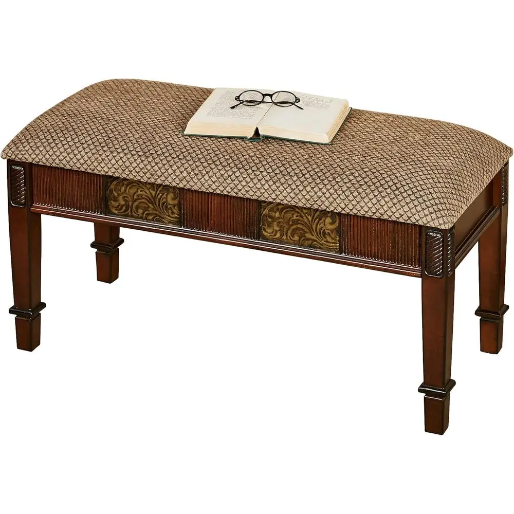 

Upholstered Bench with Chenille Cushion - Versatile Seating for Bedroom, Living Room, Hallway, and Entryway