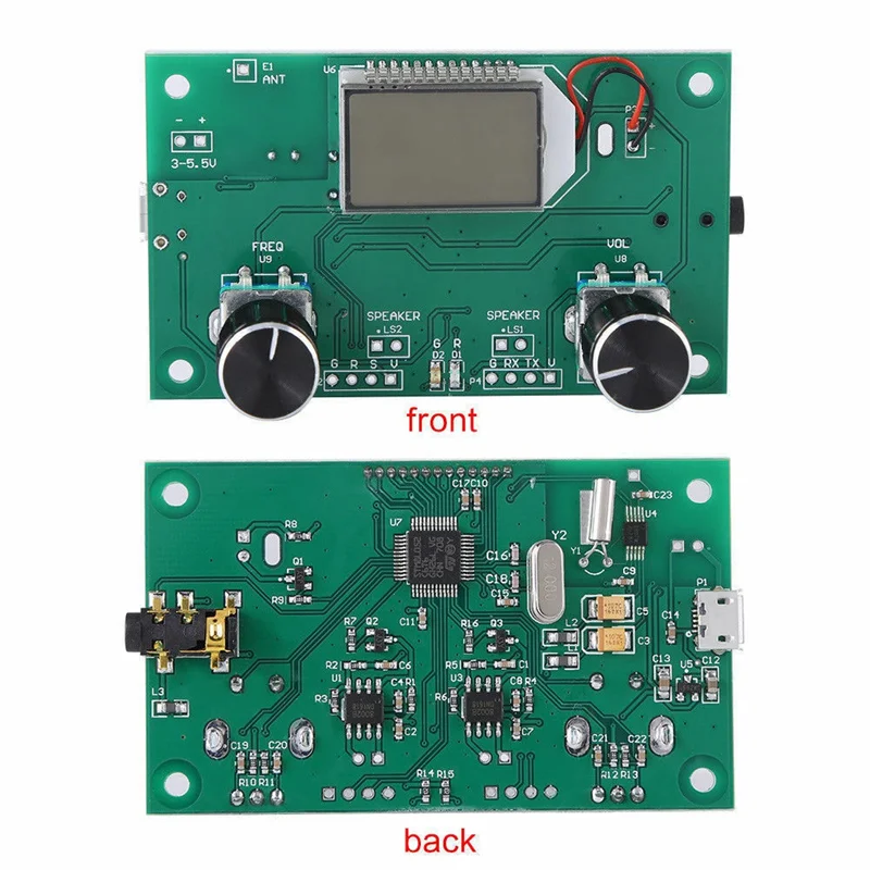 B44C 3X FM Radio Receiver Module 87-108Mhz Frequency Modulation Stereo Receiving Board With LCD Digital Display 3-5V DSP PLL