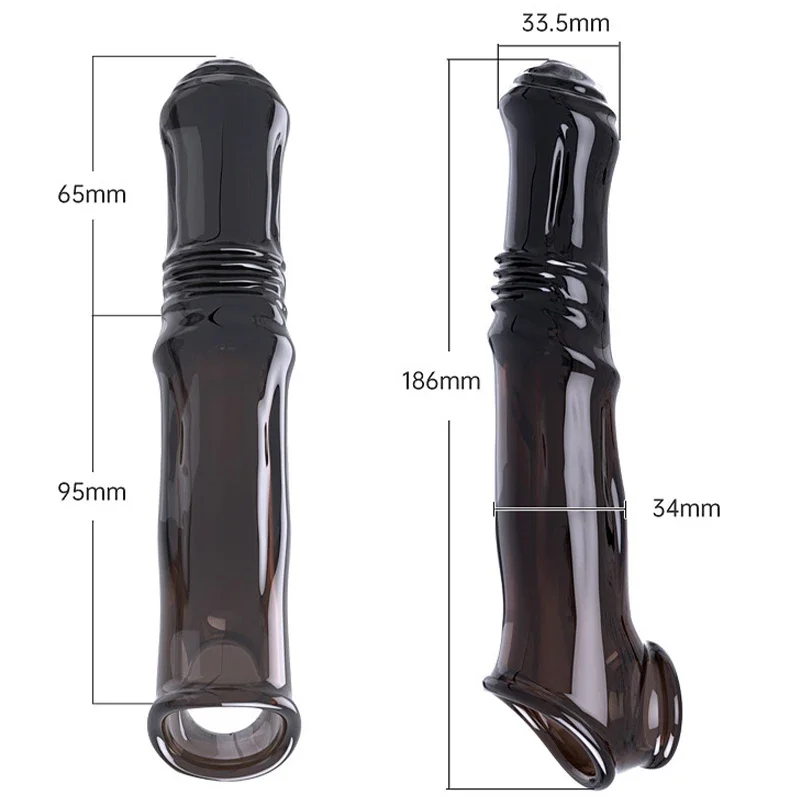 Extension Cock Ring Horse Dicks Delay Ejaculation Adult Penis Extender Enlargement Reusable Condom Penis Sleeve Sex Toys For Men